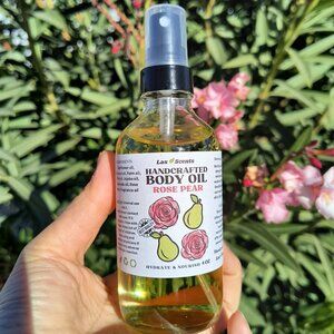 Handcrafted Rose Pear Perfumed Body Oil Body Juice Mist Sprayer Fast Absorption